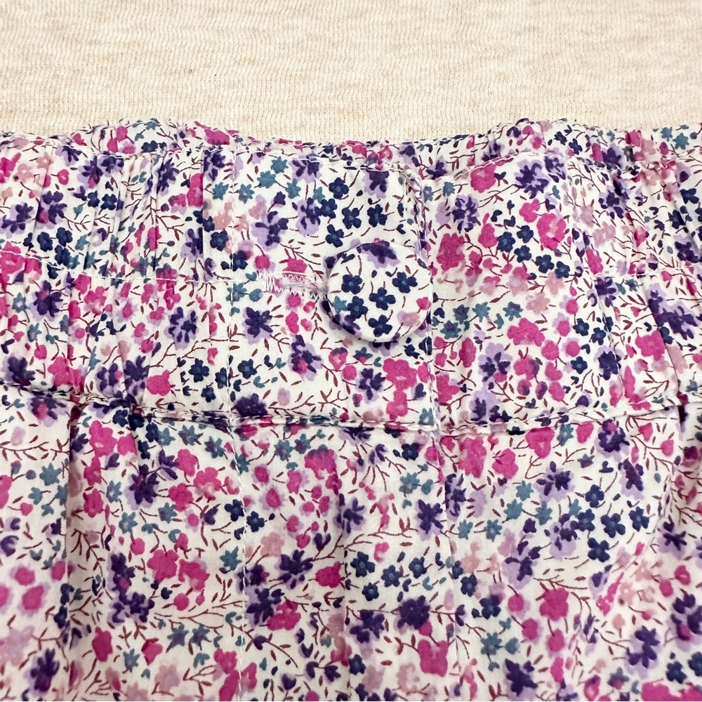 J. Crew Women's Liberty Floral Pink Cotton Elastic Waist Crop Pants Size 12 - Picture 7 of 14